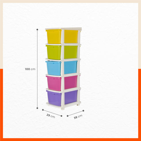 Stomo 5 Drawer Multi-Purpose Storage Organizer for Home and Office